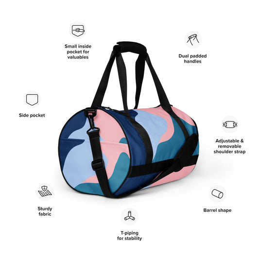 All-over abstract design print gym bag