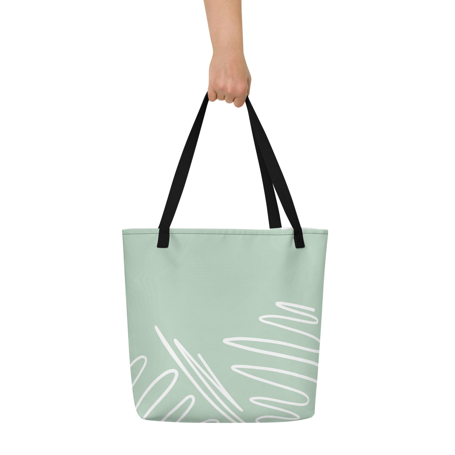 Abstract Sea Printed All-Over Print Large Tote Bag