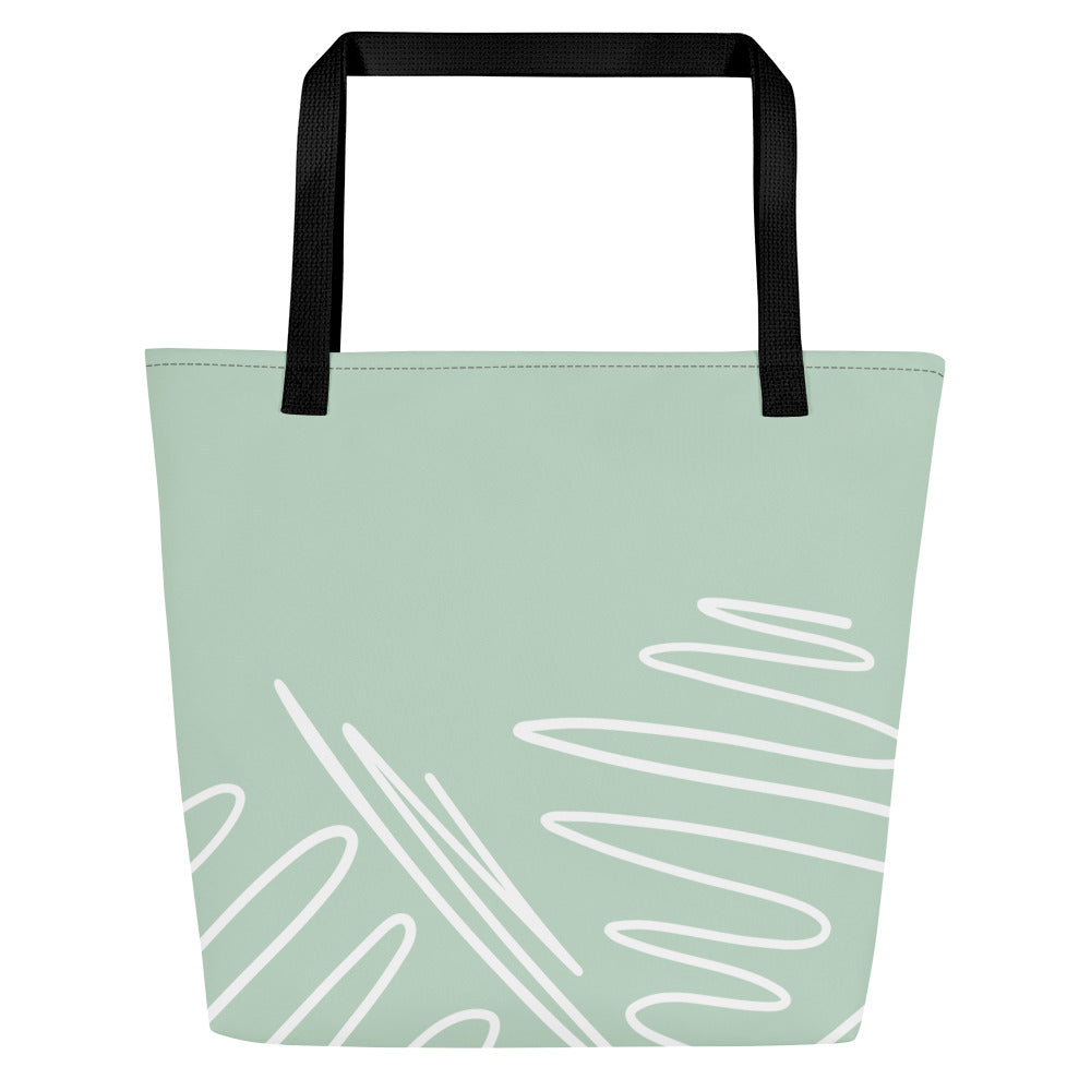 Abstract Sea Printed All-Over Print Large Tote Bag