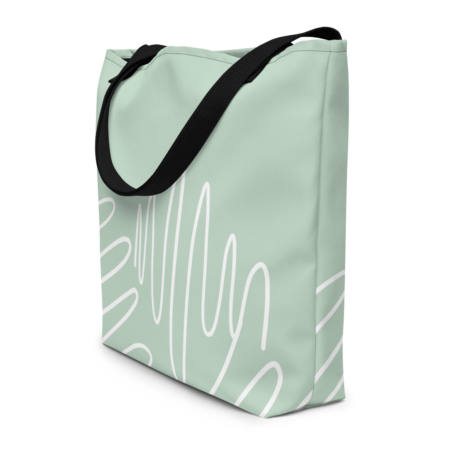 Abstract Sea Printed All-Over Print Large Tote Bag