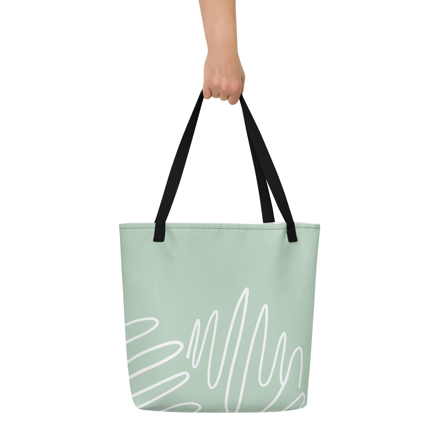 Abstract Sea Printed All-Over Print Large Tote Bag