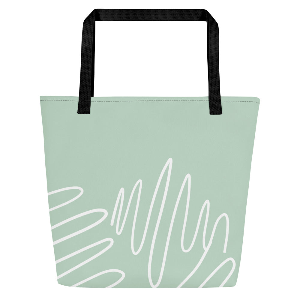 Abstract Sea Printed All-Over Print Large Tote Bag