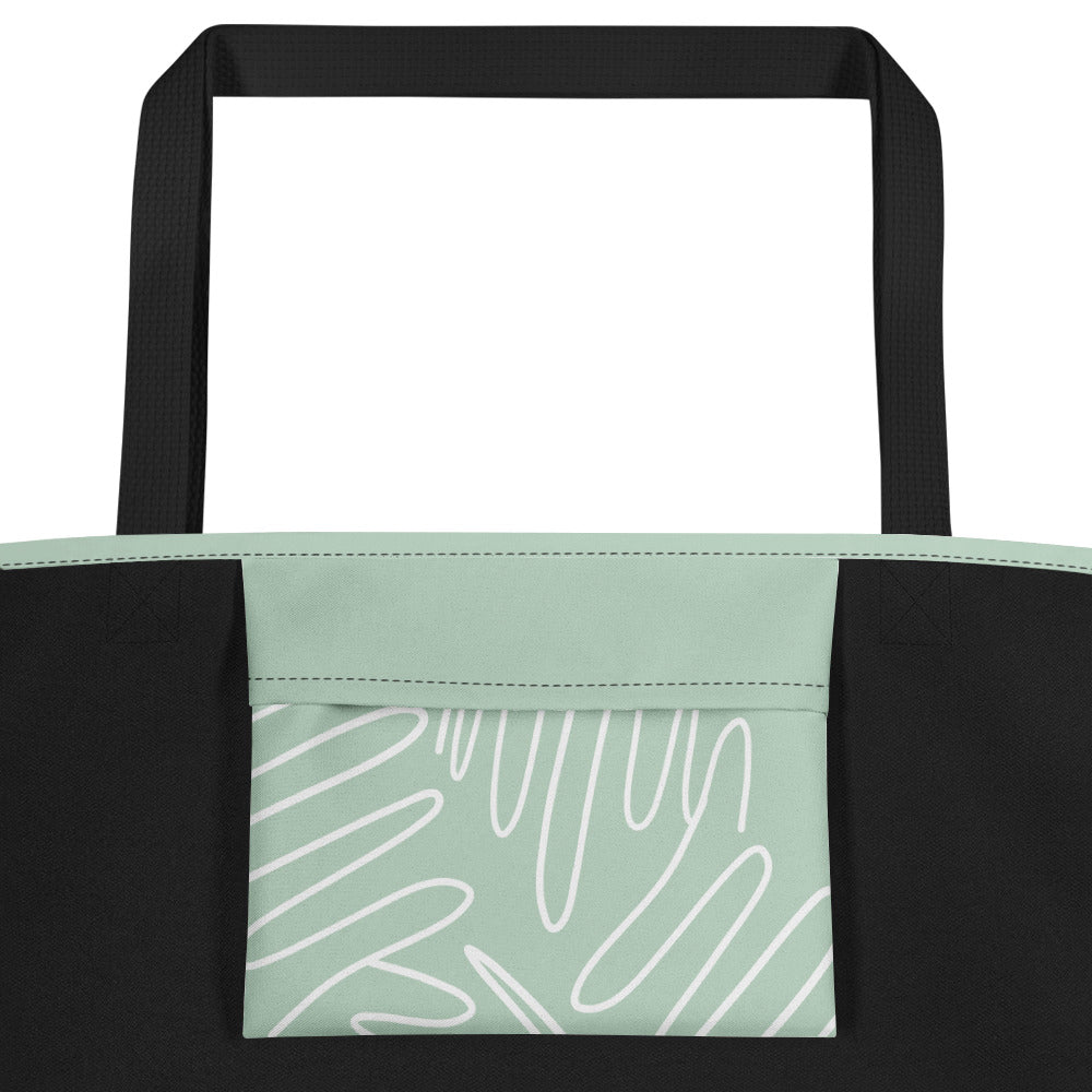 Abstract Sea Printed All-Over Print Large Tote Bag