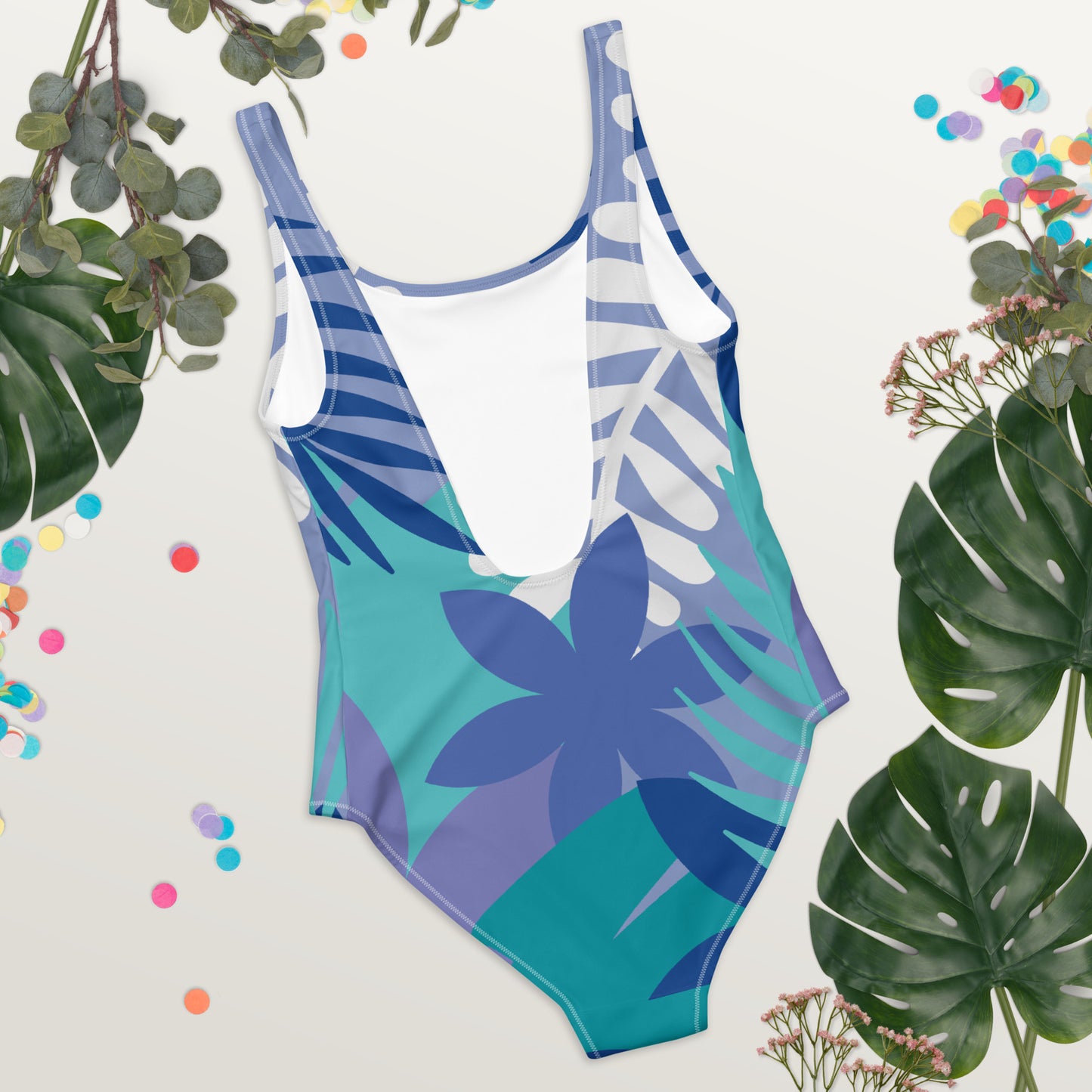 Leaf Printed One-Piece Swimsuit