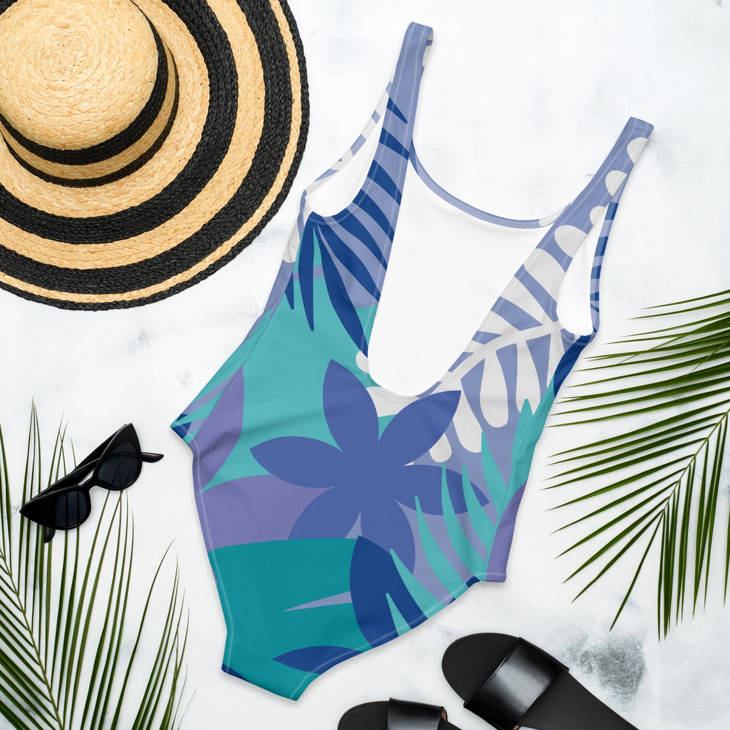 Leaf Printed One-Piece Swimsuit