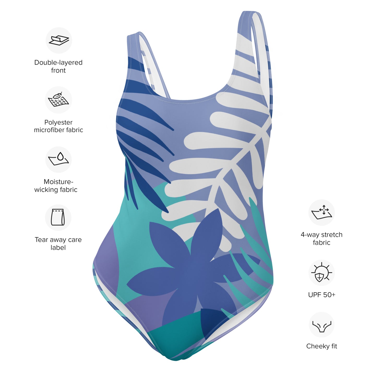 Leaf Printed One-Piece Swimsuit