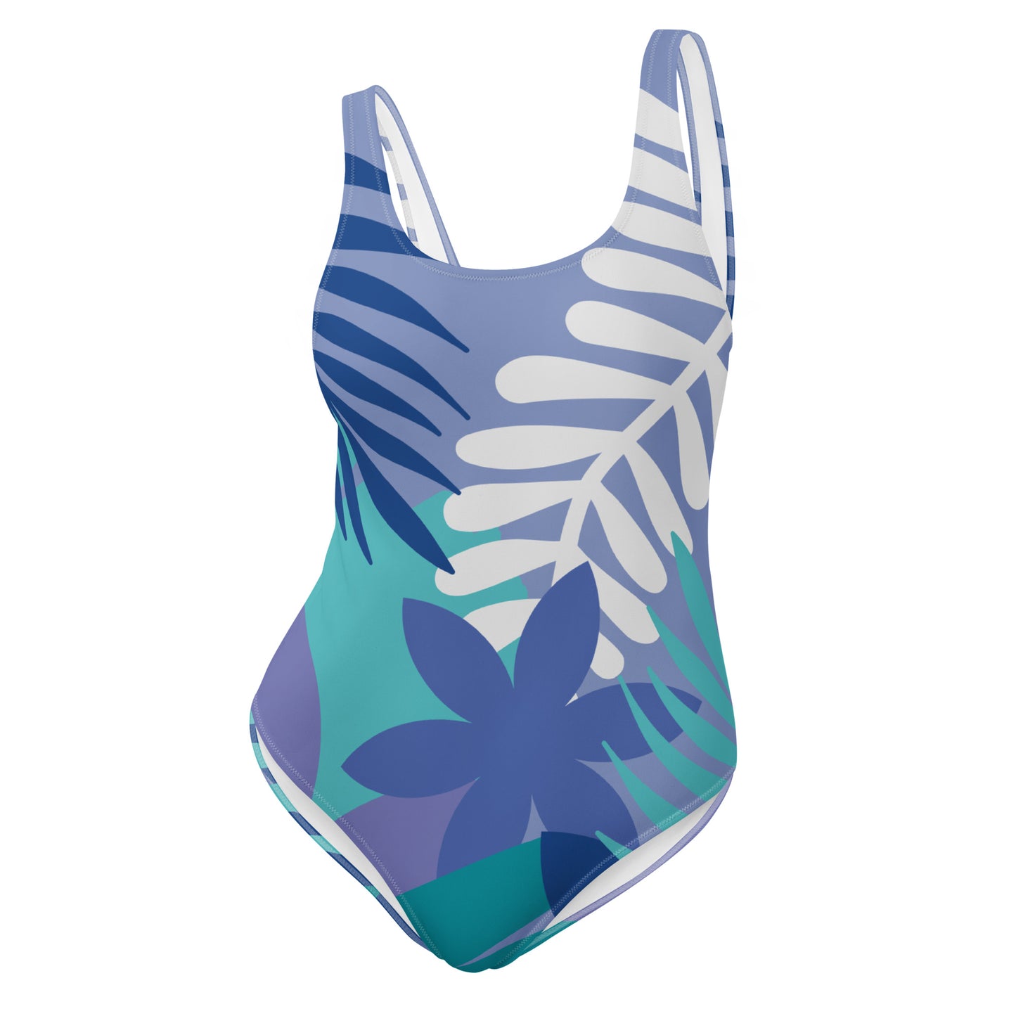 Leaf Printed One-Piece Swimsuit