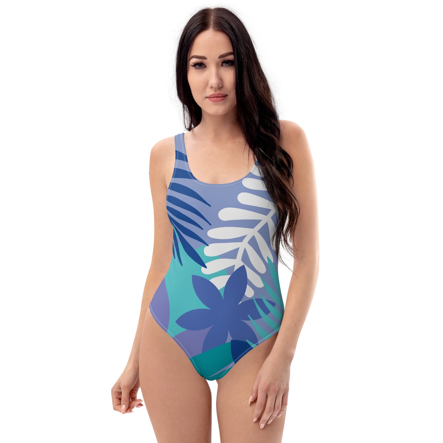 Leaf Printed One-Piece Swimsuit