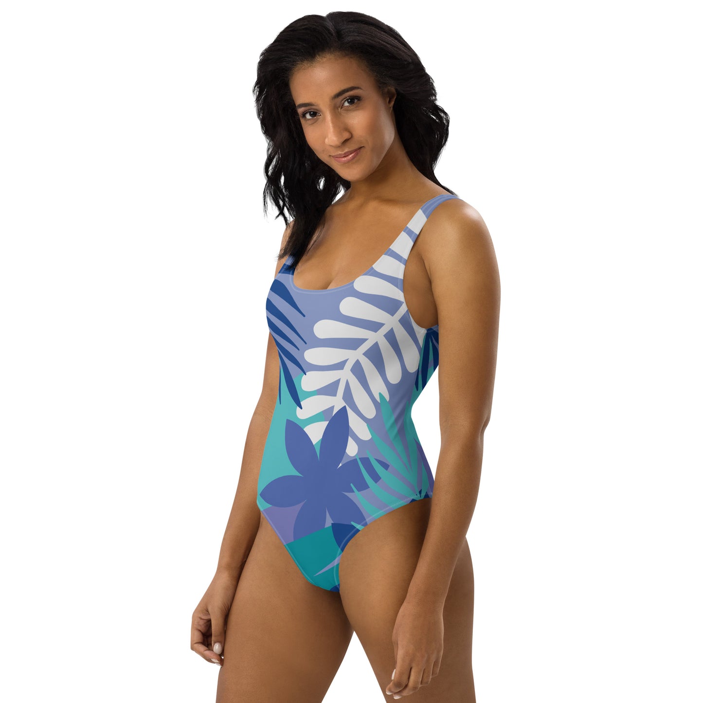 Leaf Printed One-Piece Swimsuit