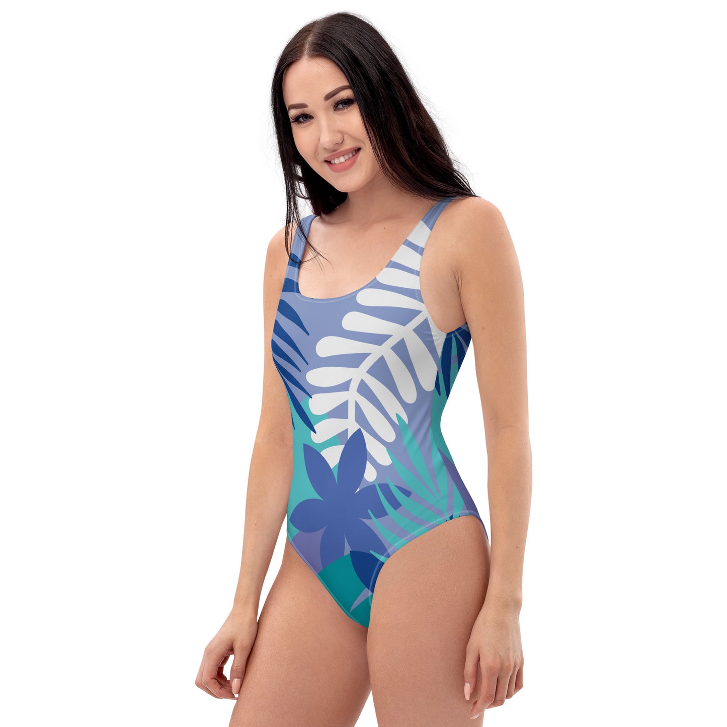 Leaf Printed One-Piece Swimsuit