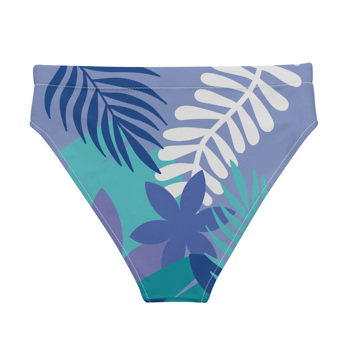 Leaf Printed Recycled high-waisted bikini bottom