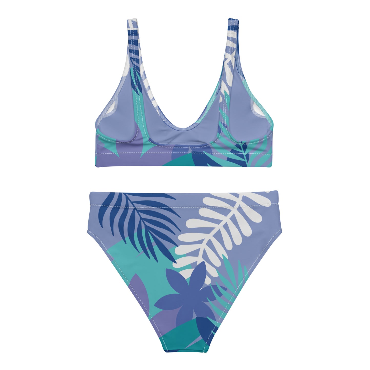 Leaf Printed Recycled high-waisted bikini