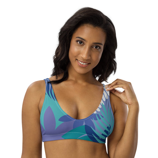 Leaf Printed Recycled padded bikini top