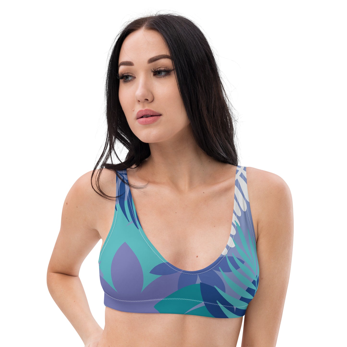 Leaf Printed Recycled padded bikini top