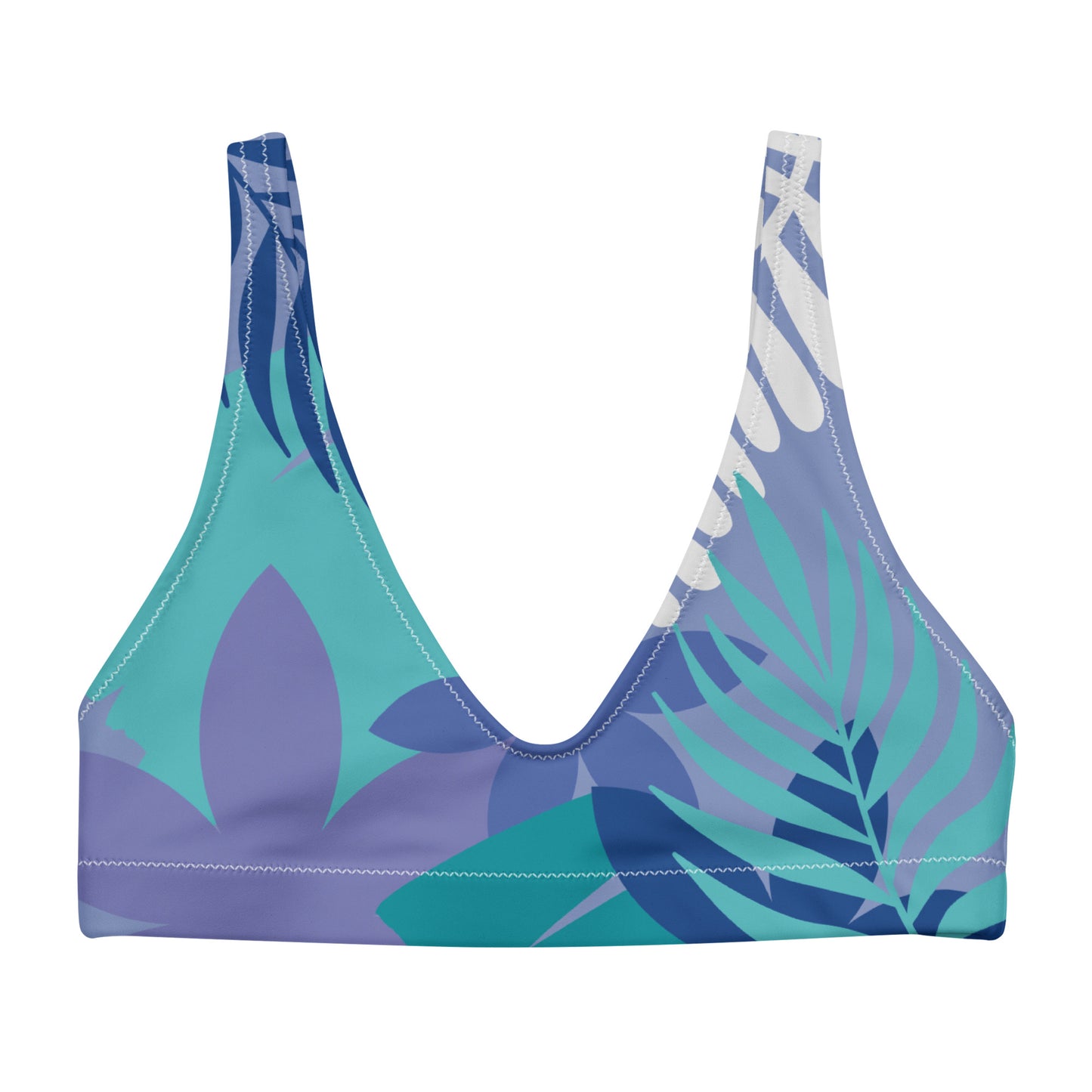 Leaf Printed Recycled padded bikini top