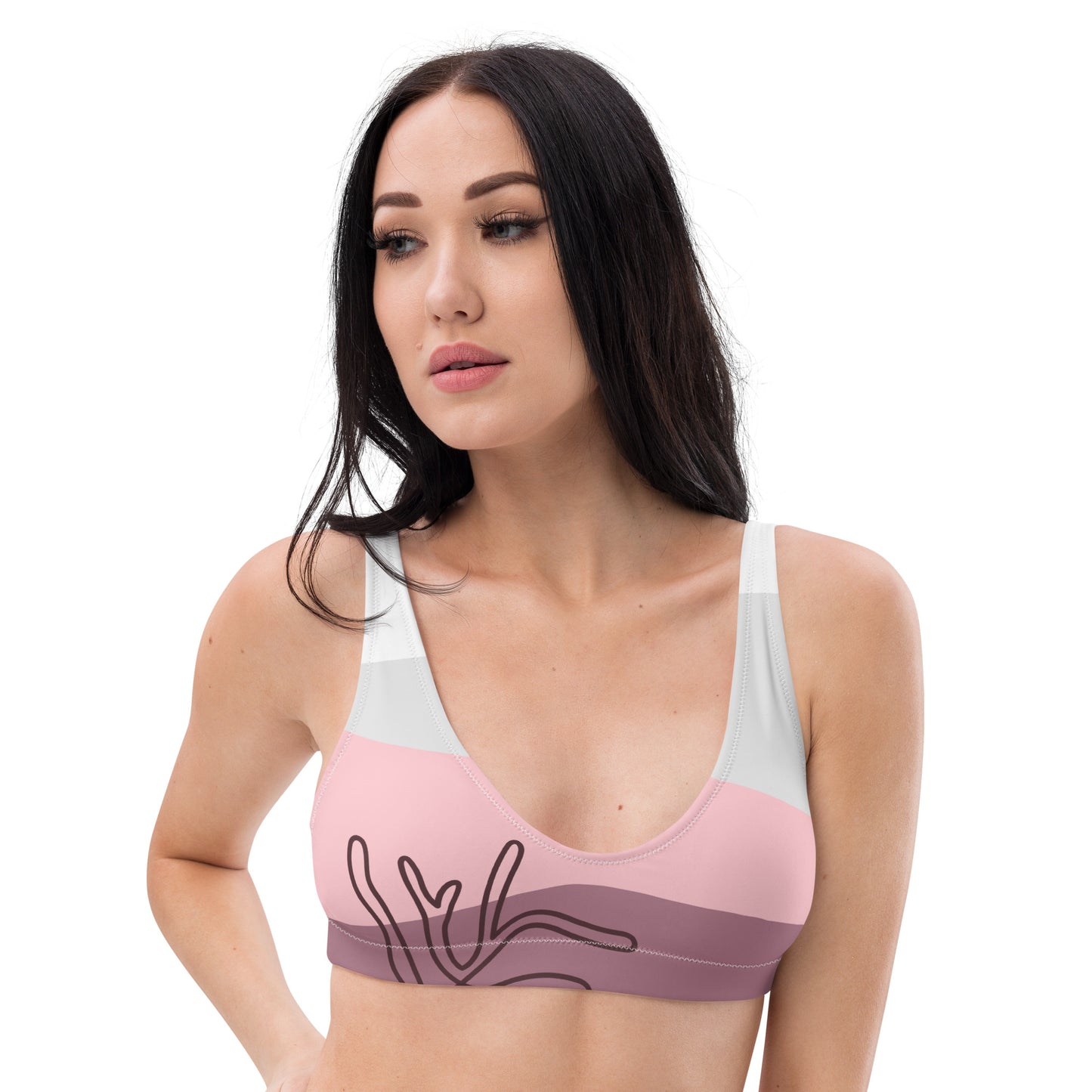 Abstract Sea Printed Recycled padded bikini top