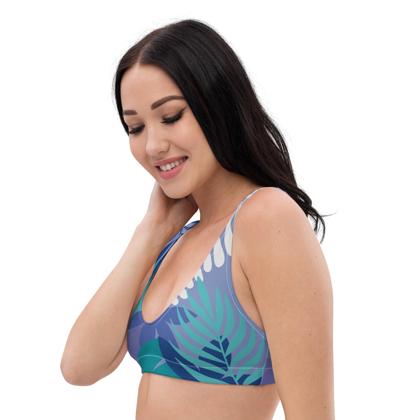 Leaf Printed Recycled padded bikini top