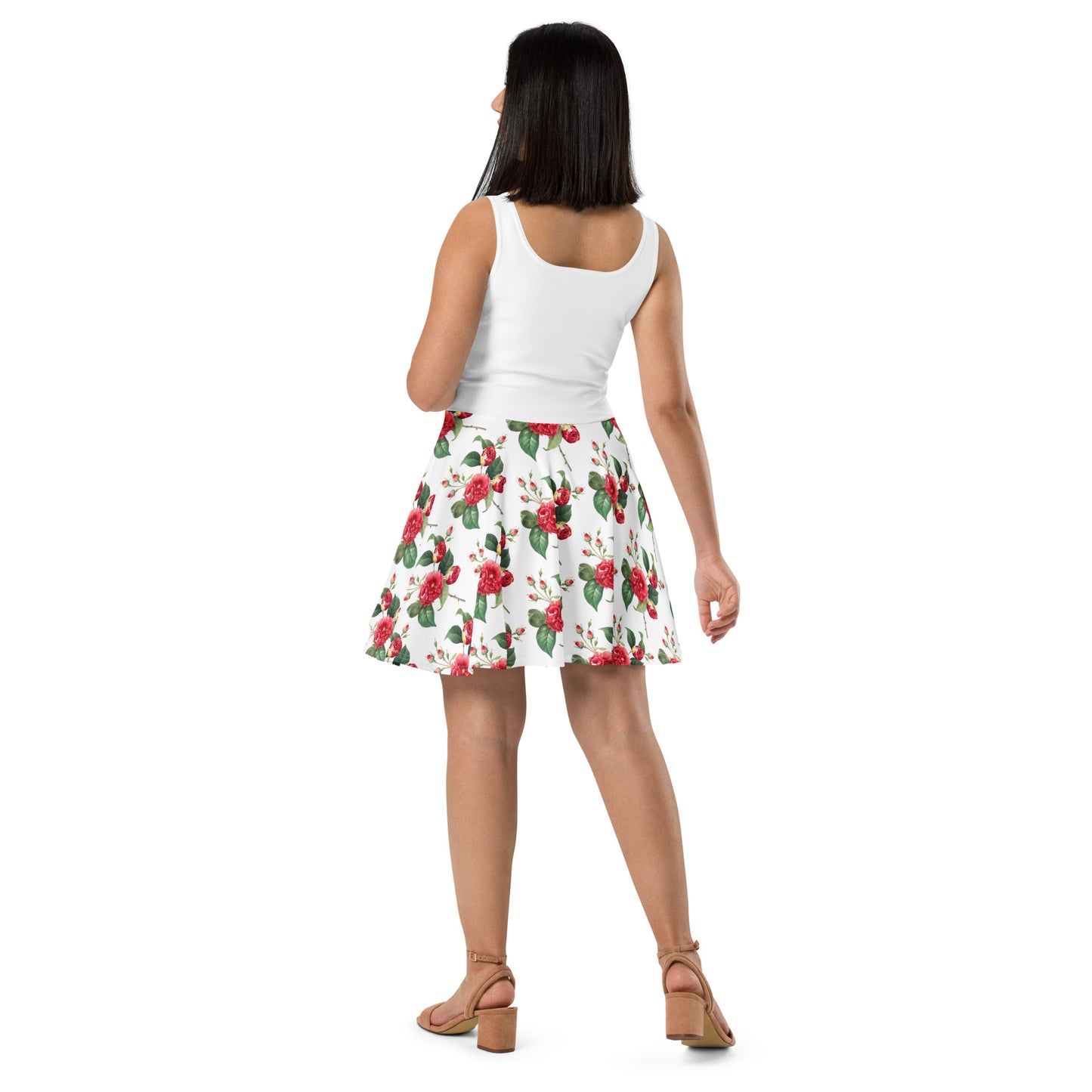 Lower Flower Printed Skater Dress