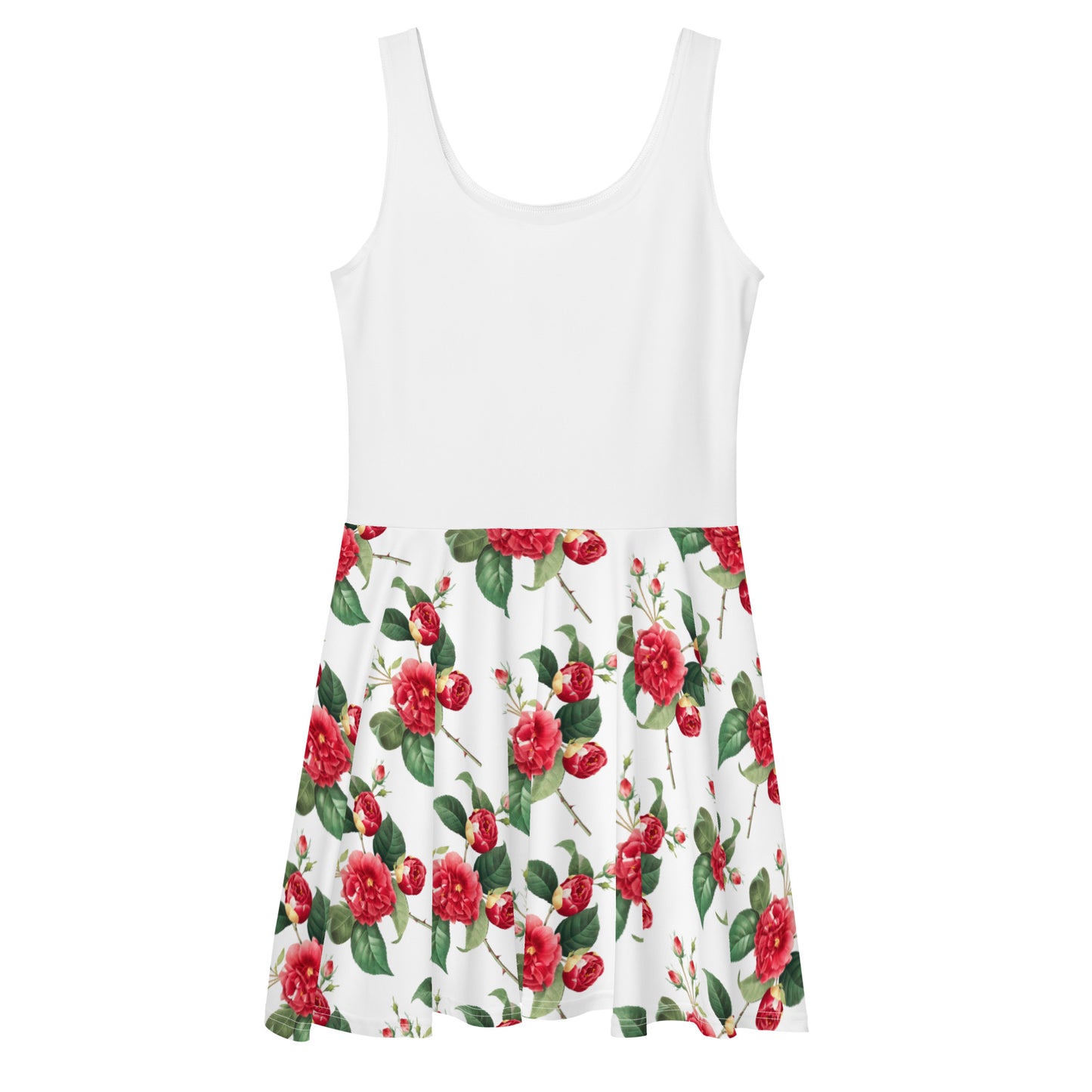 Lower Flower Printed Skater Dress