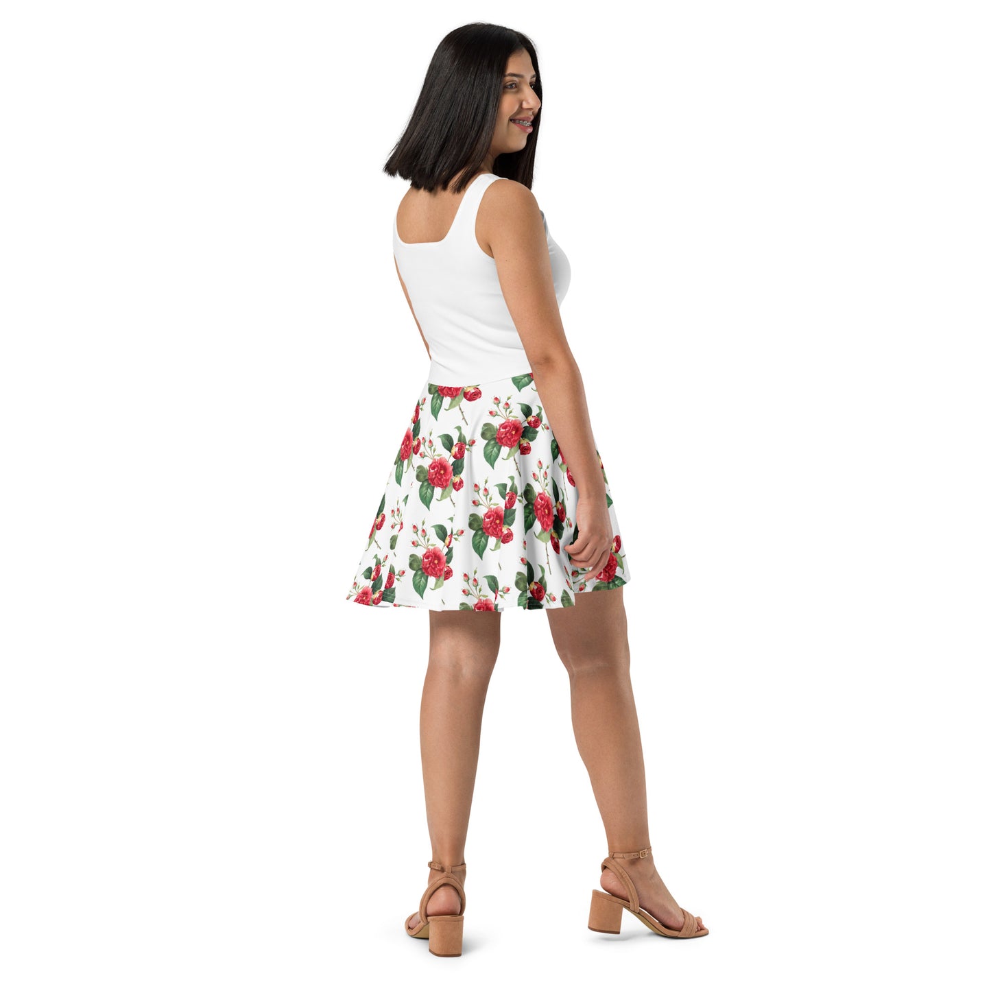 Lower Flower Printed Skater Dress