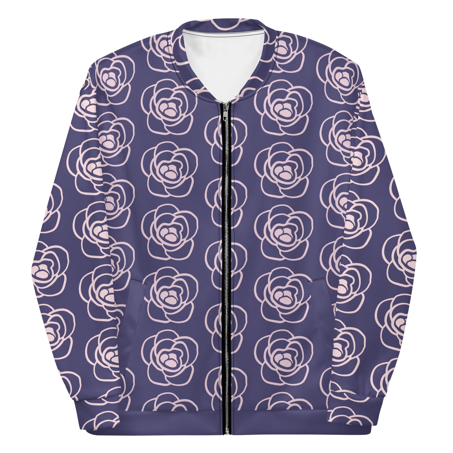 Rose Printed Unisex Bomber Jacket