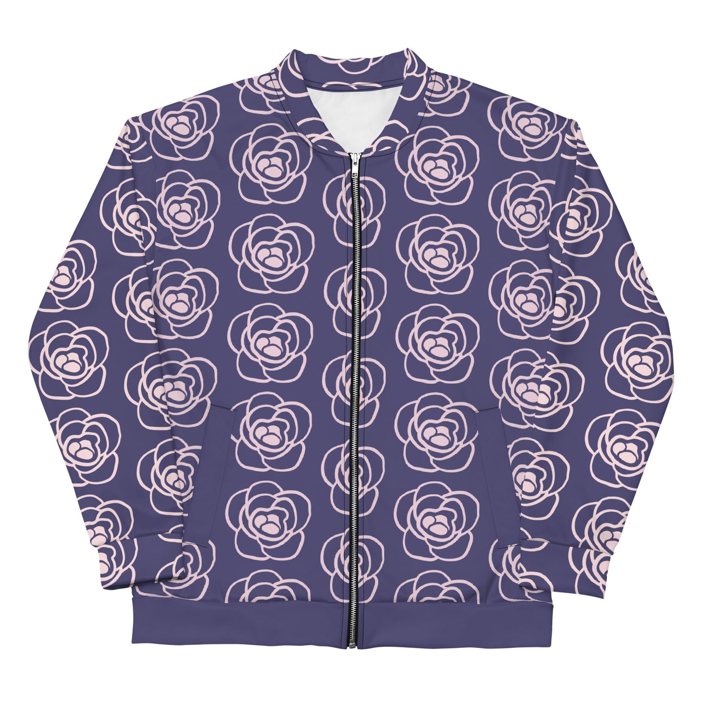 Rose Printed Unisex Bomber Jacket