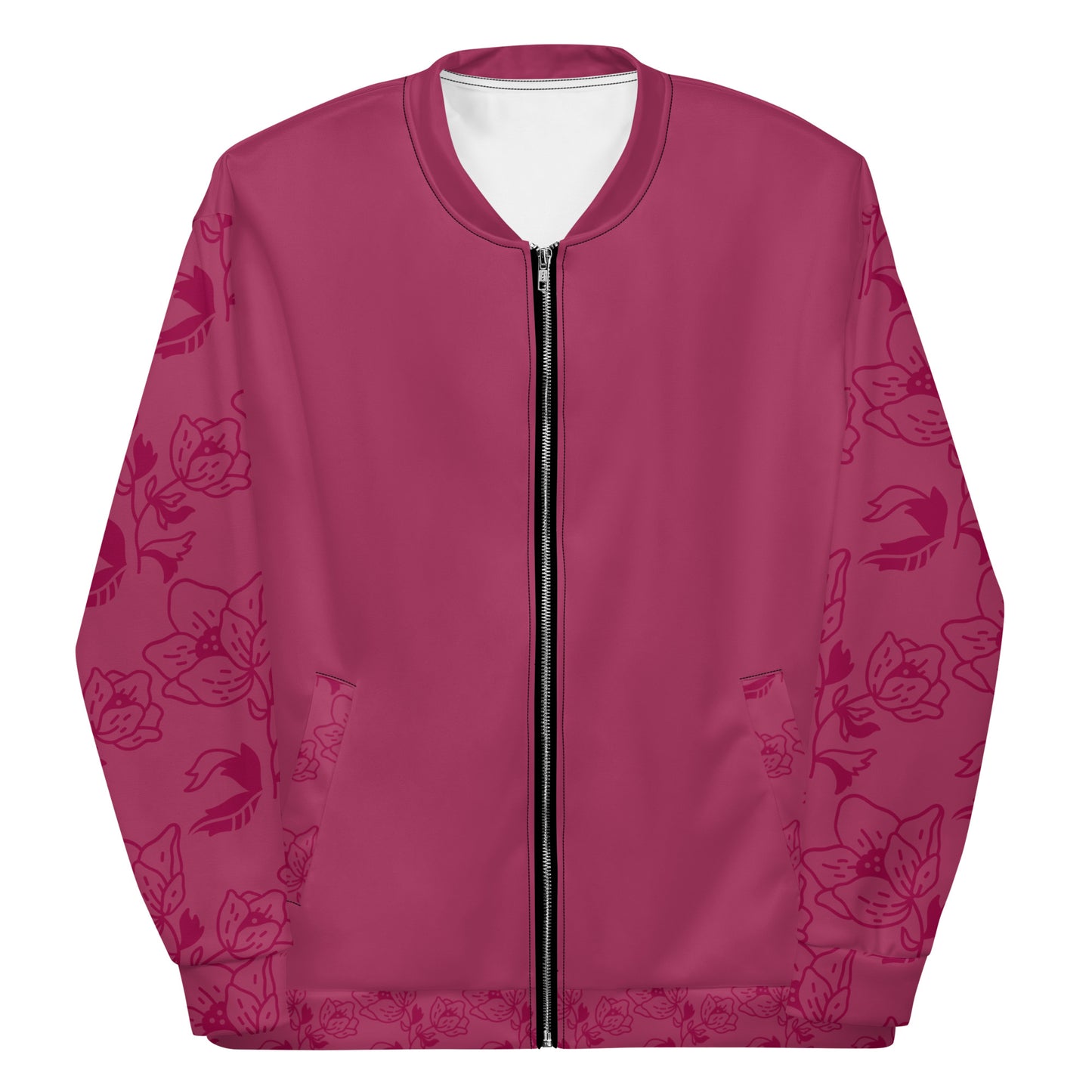 Flower Printed Unisex Bomber Jacket