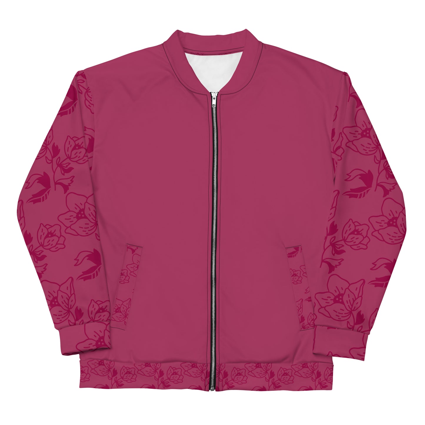 Flower Printed Unisex Bomber Jacket