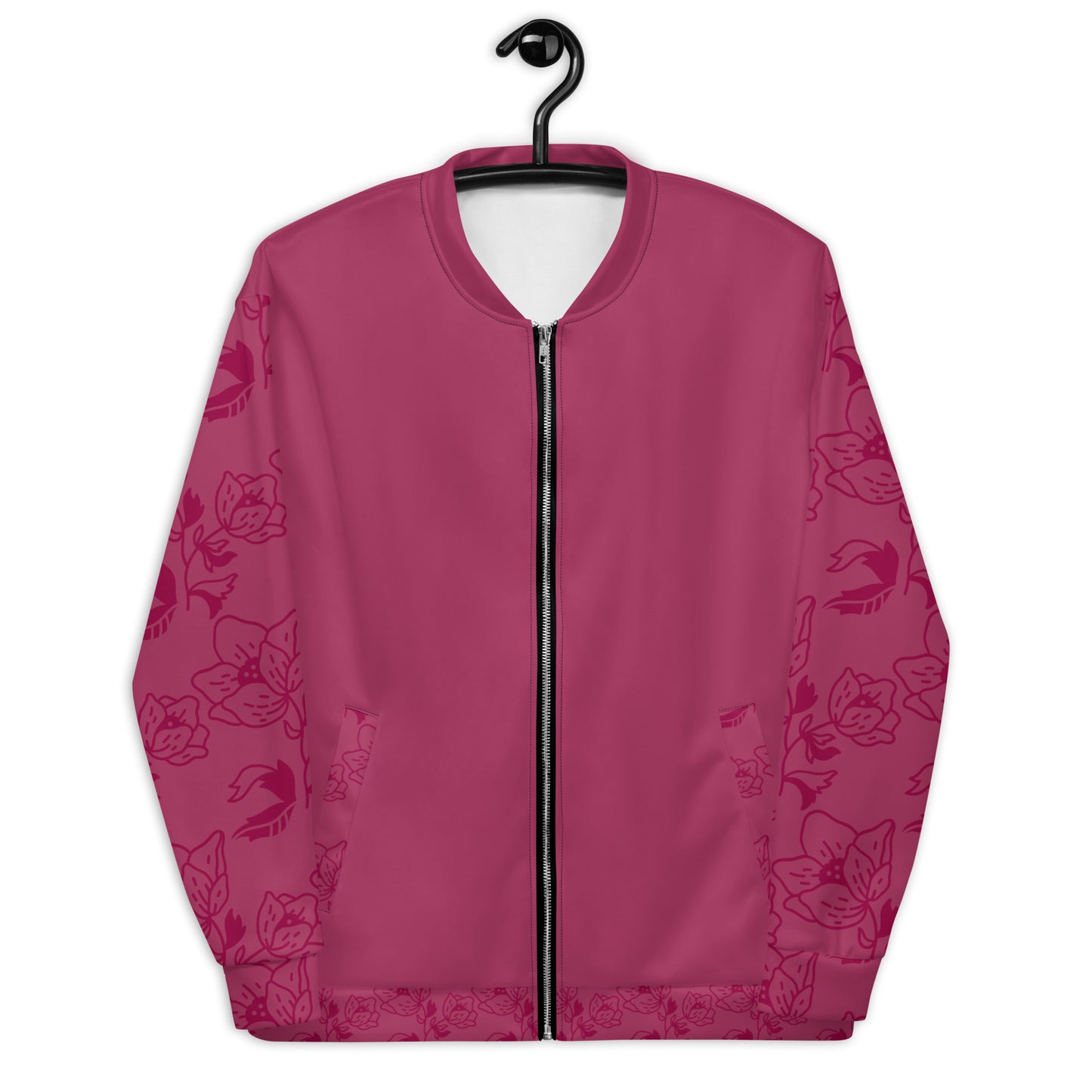 Flower Printed Unisex Bomber Jacket