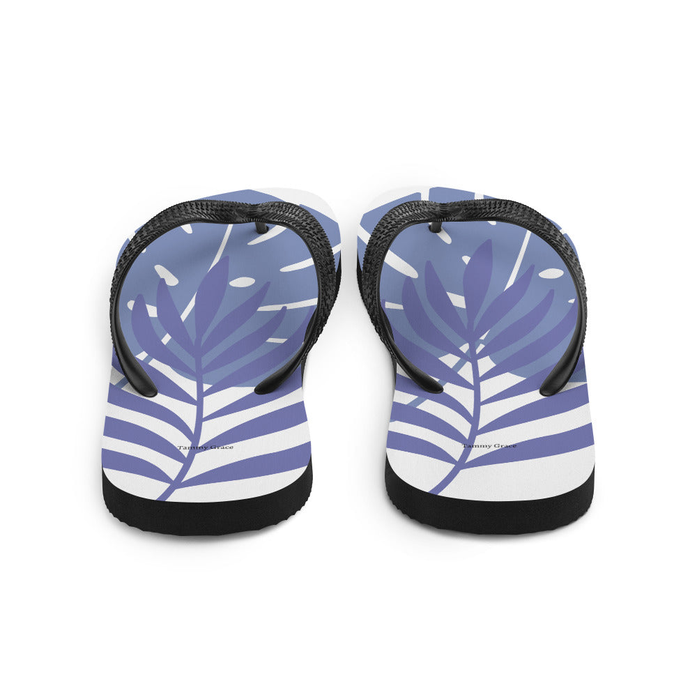 Leaf Printed Flip-Flops