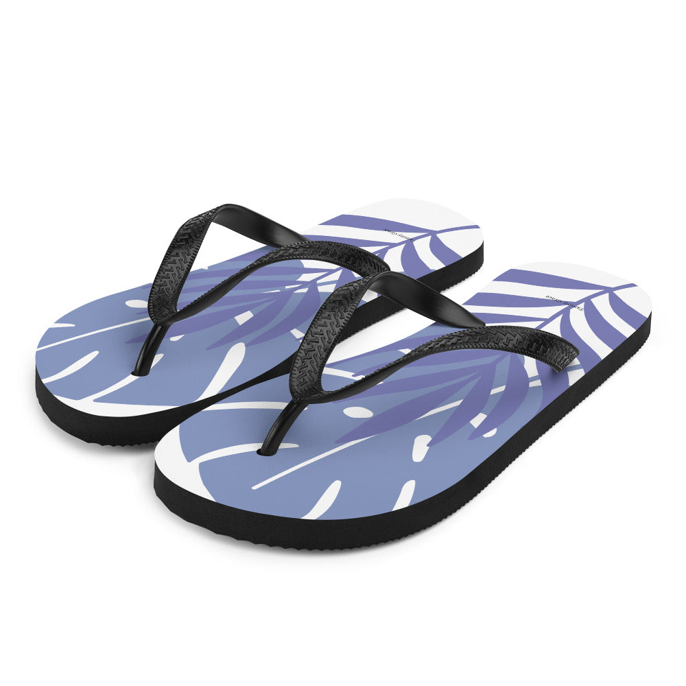 Leaf Printed Flip-Flops