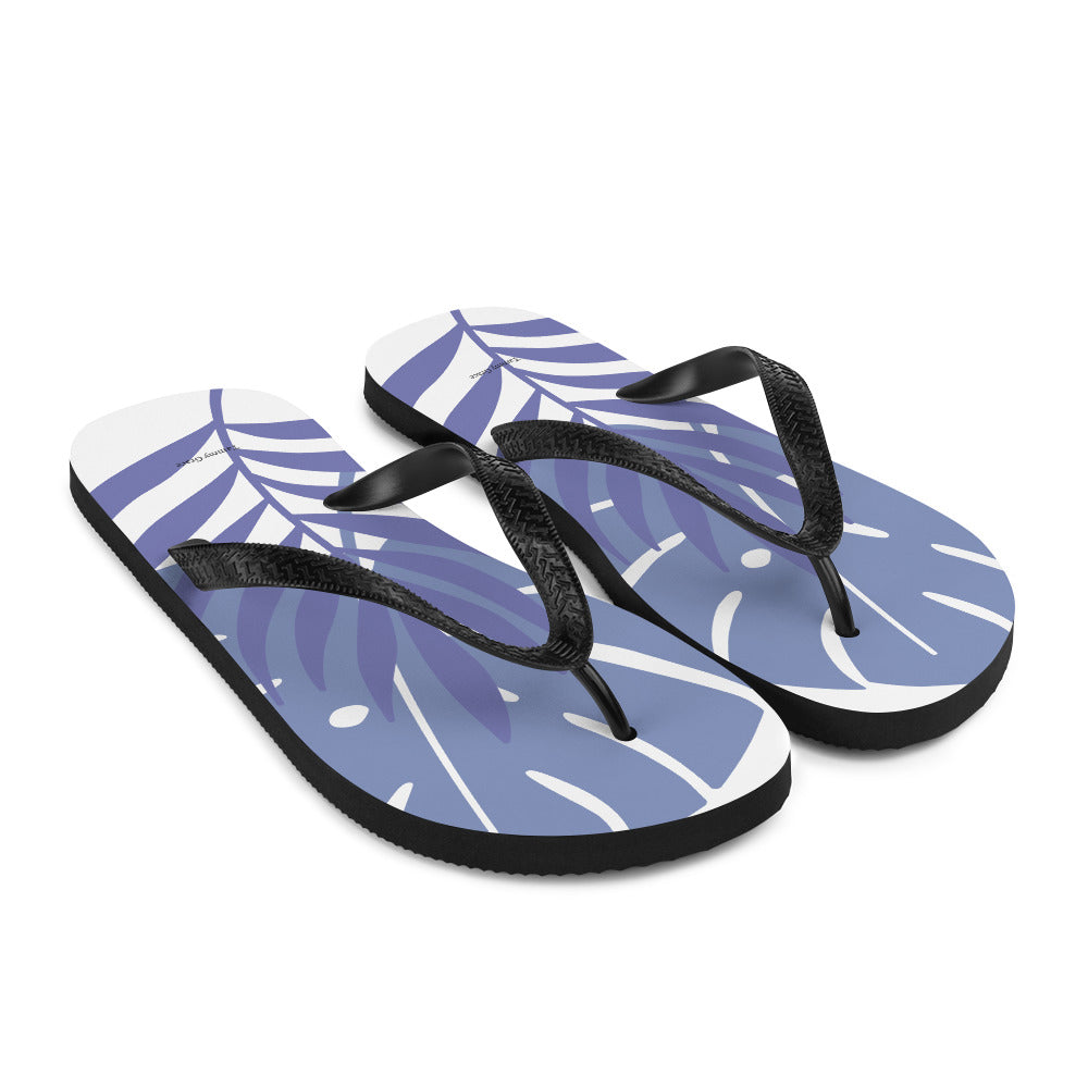 Leaf Printed Flip-Flops