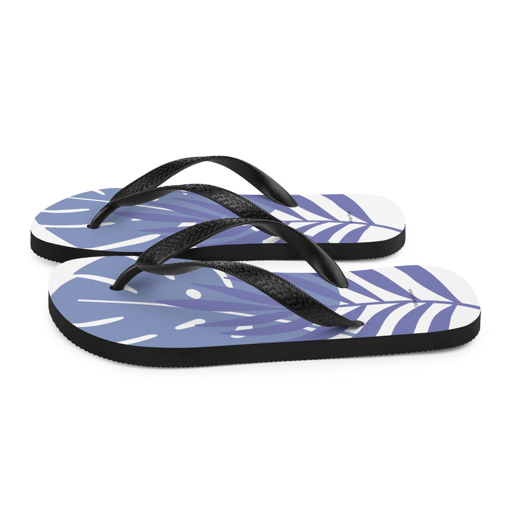 Leaf Printed Flip-Flops