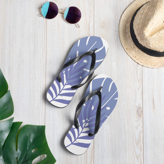 Leaf Printed Flip-Flops