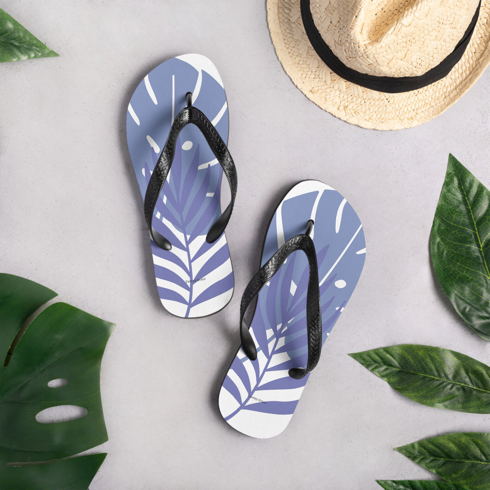 Leaf Printed Flip-Flops