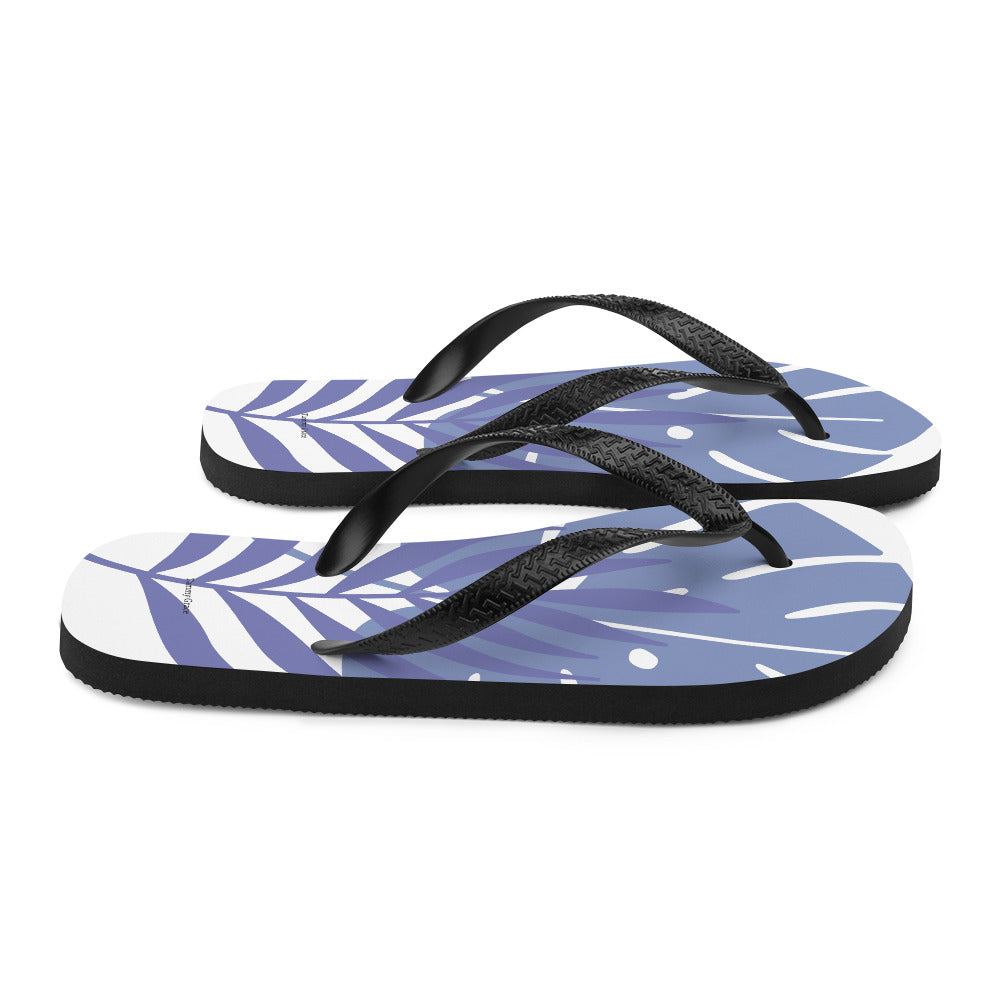 Leaf Printed Flip-Flops