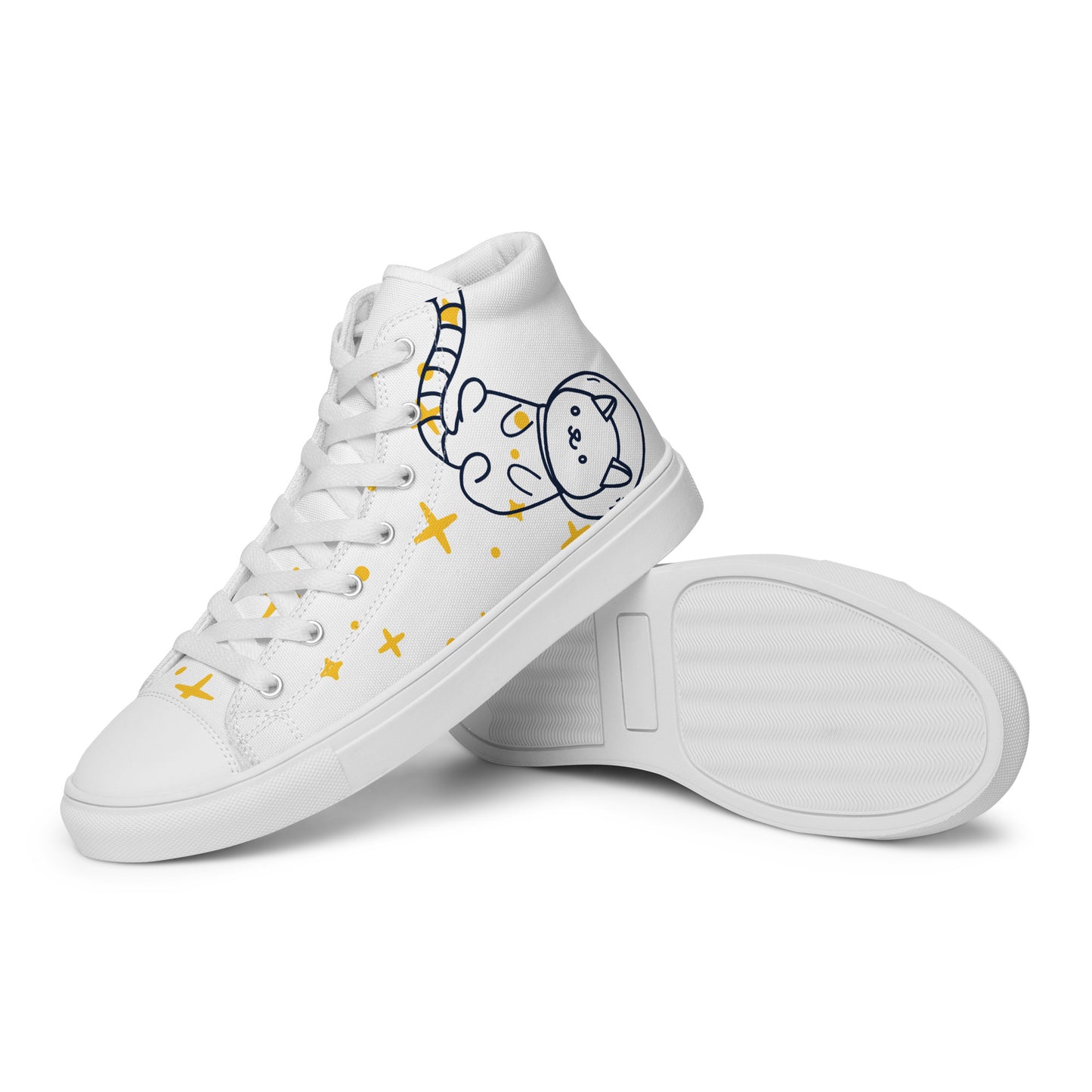 Space Cat Women’s high top canvas shoes