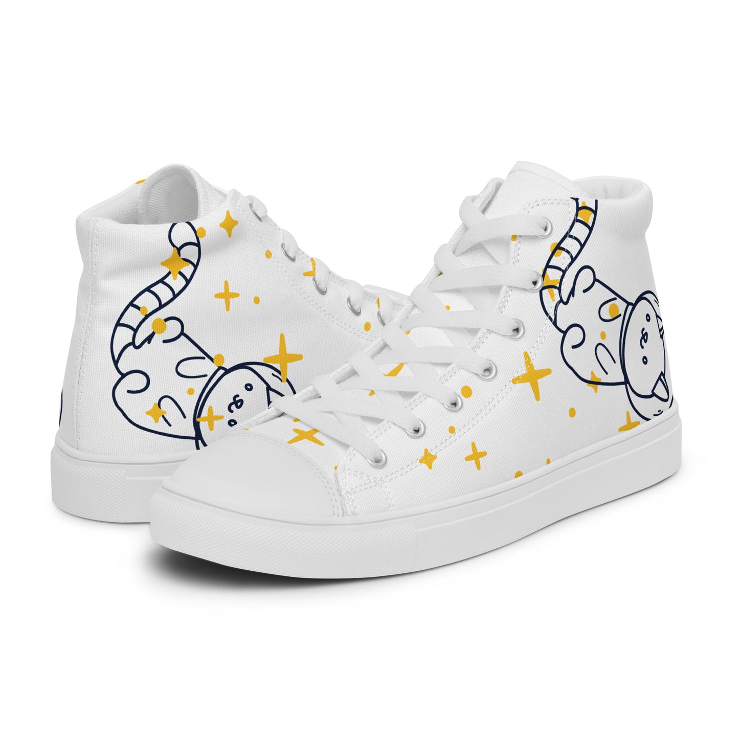 Space Cat Women’s high top canvas shoes