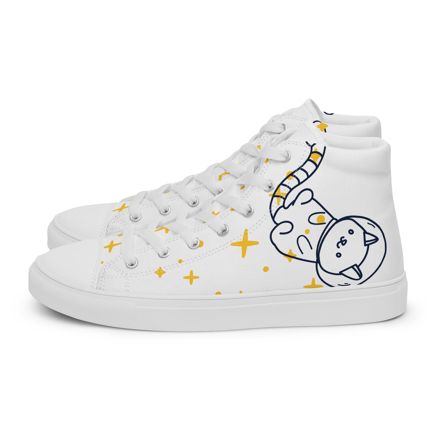 Space Cat Women’s high top canvas shoes