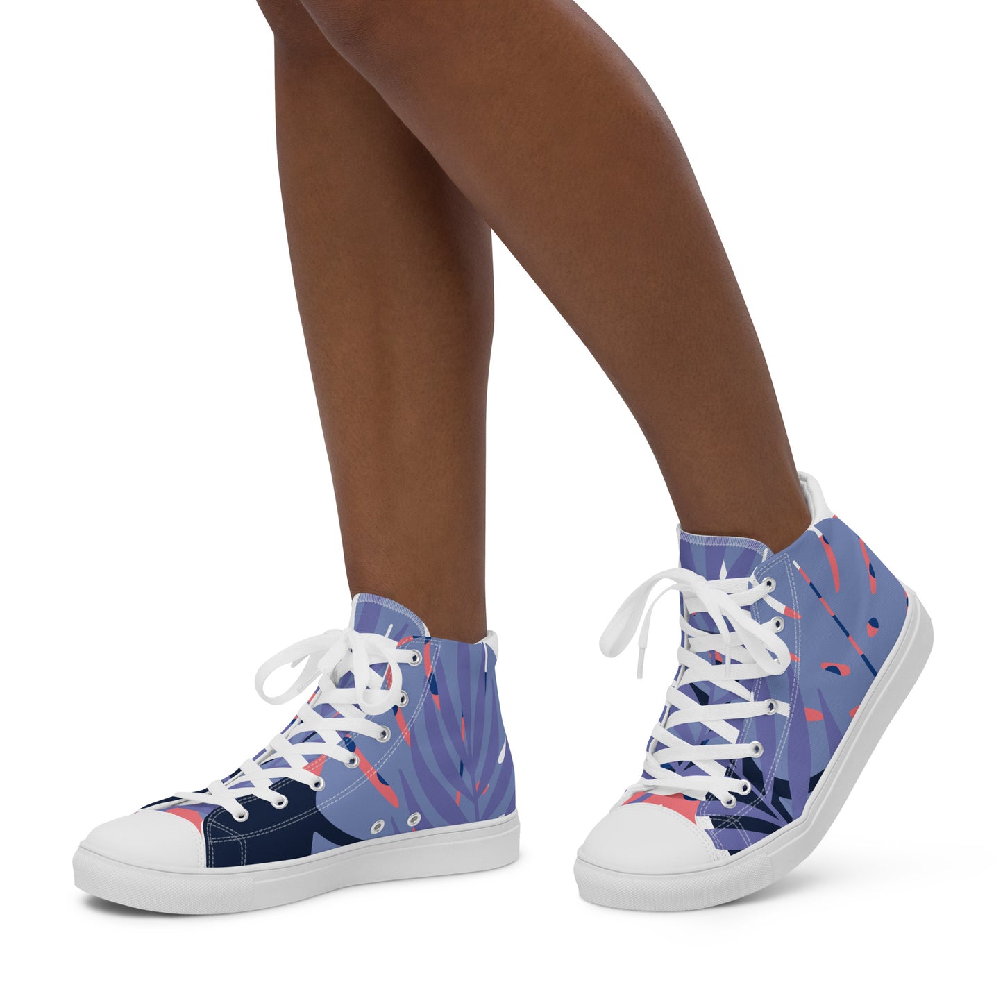 Leaf Printed Women’s high top canvas shoes