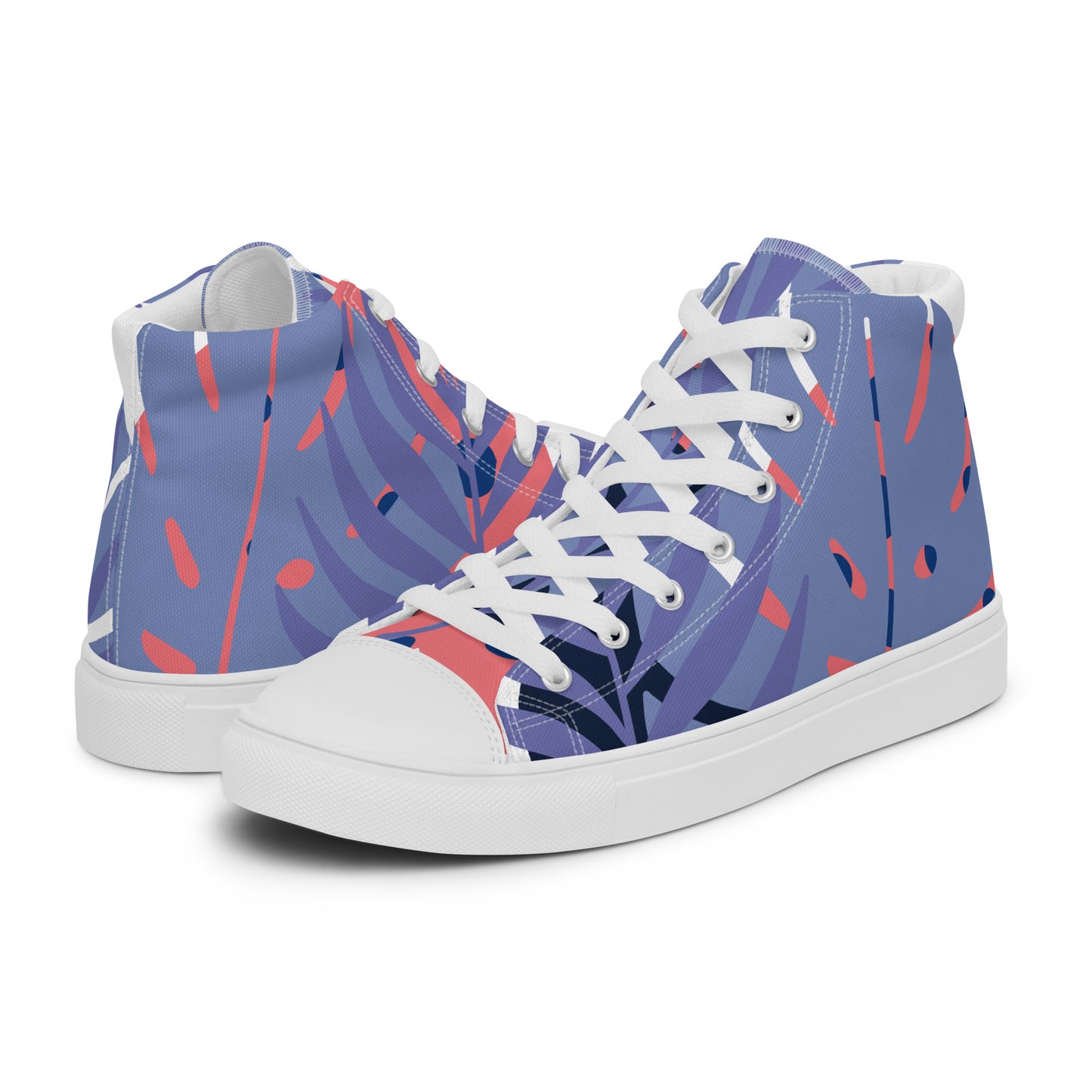 Leaf Printed Women’s high top canvas shoes