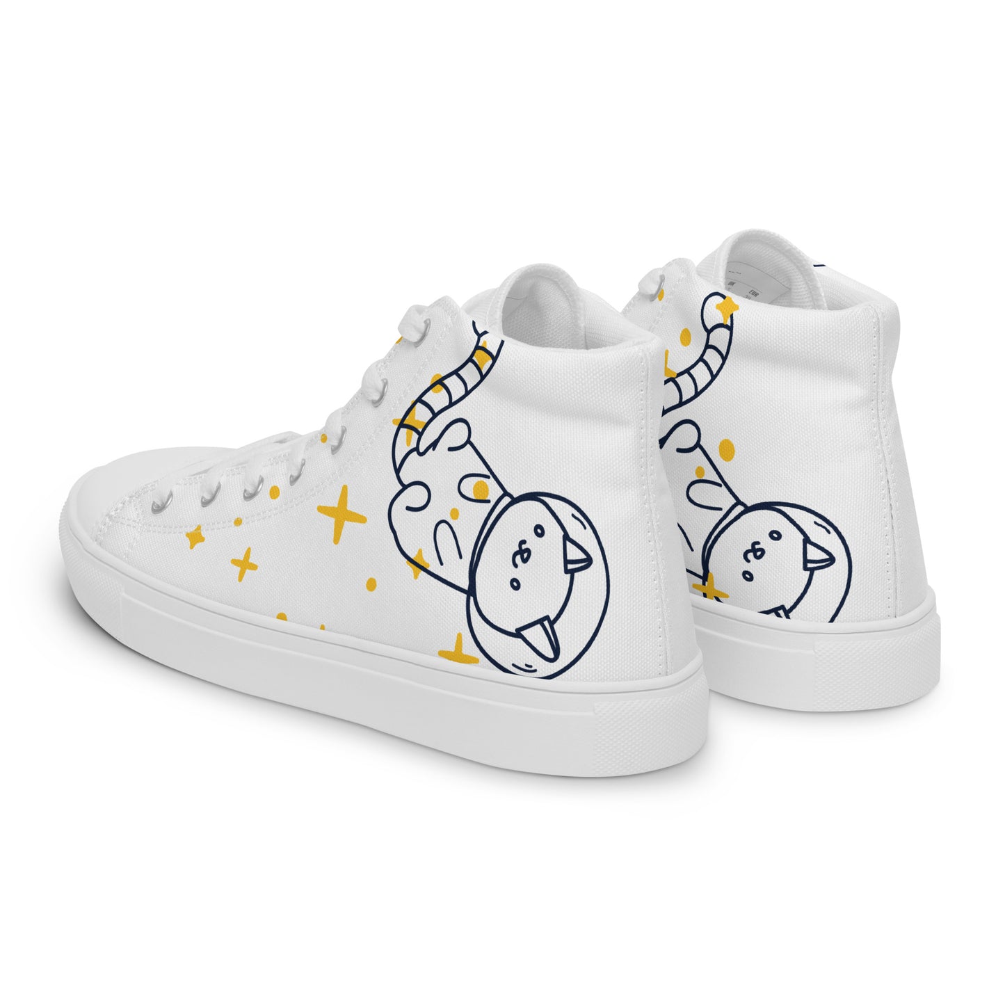 Space Cat Women’s high top canvas shoes