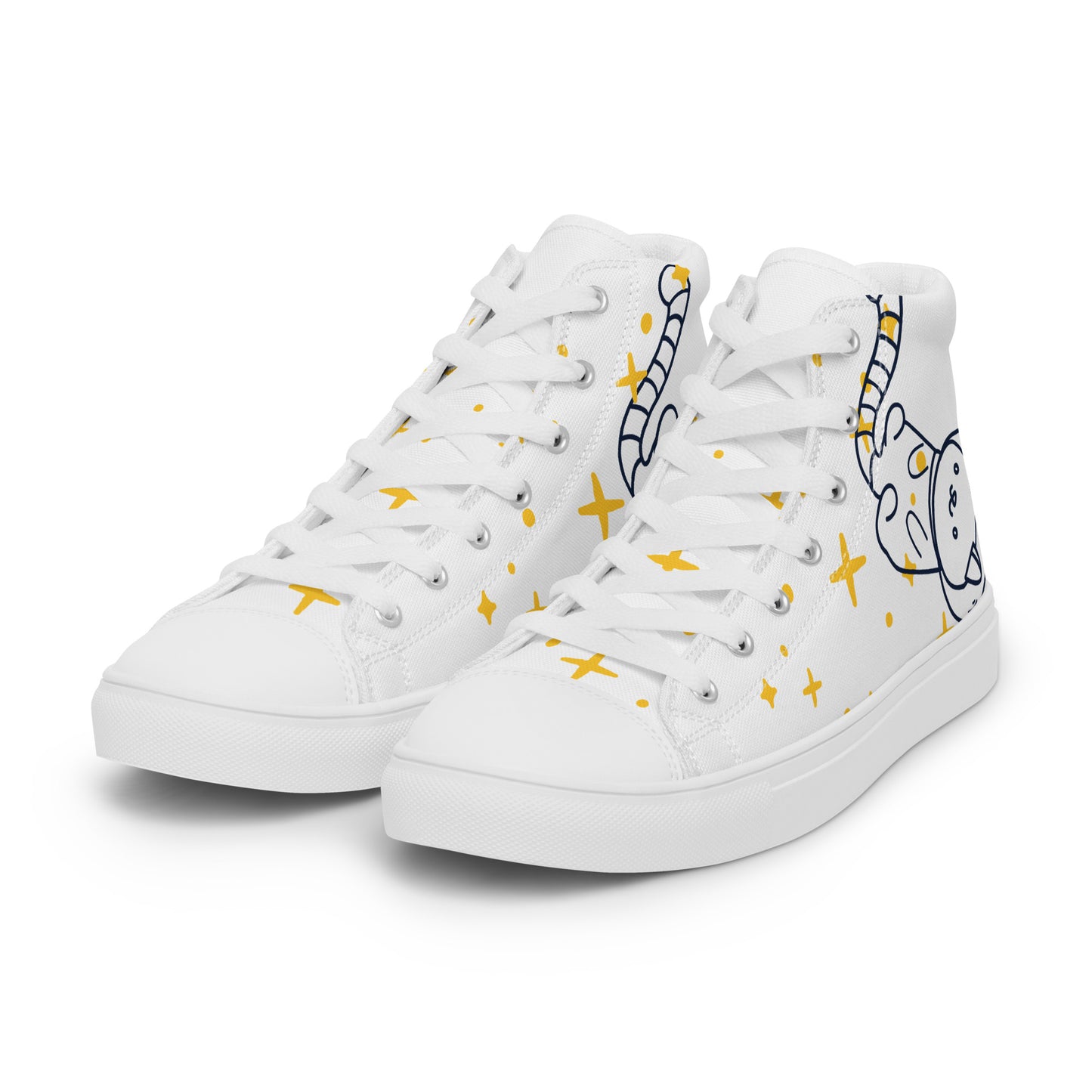 Space Cat Women’s high top canvas shoes