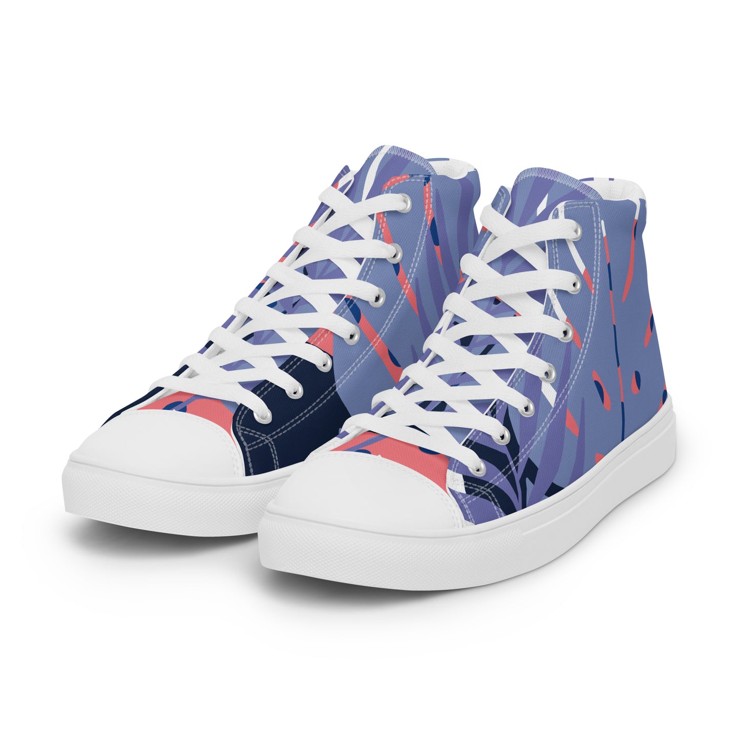 Leaf Printed Women’s high top canvas shoes