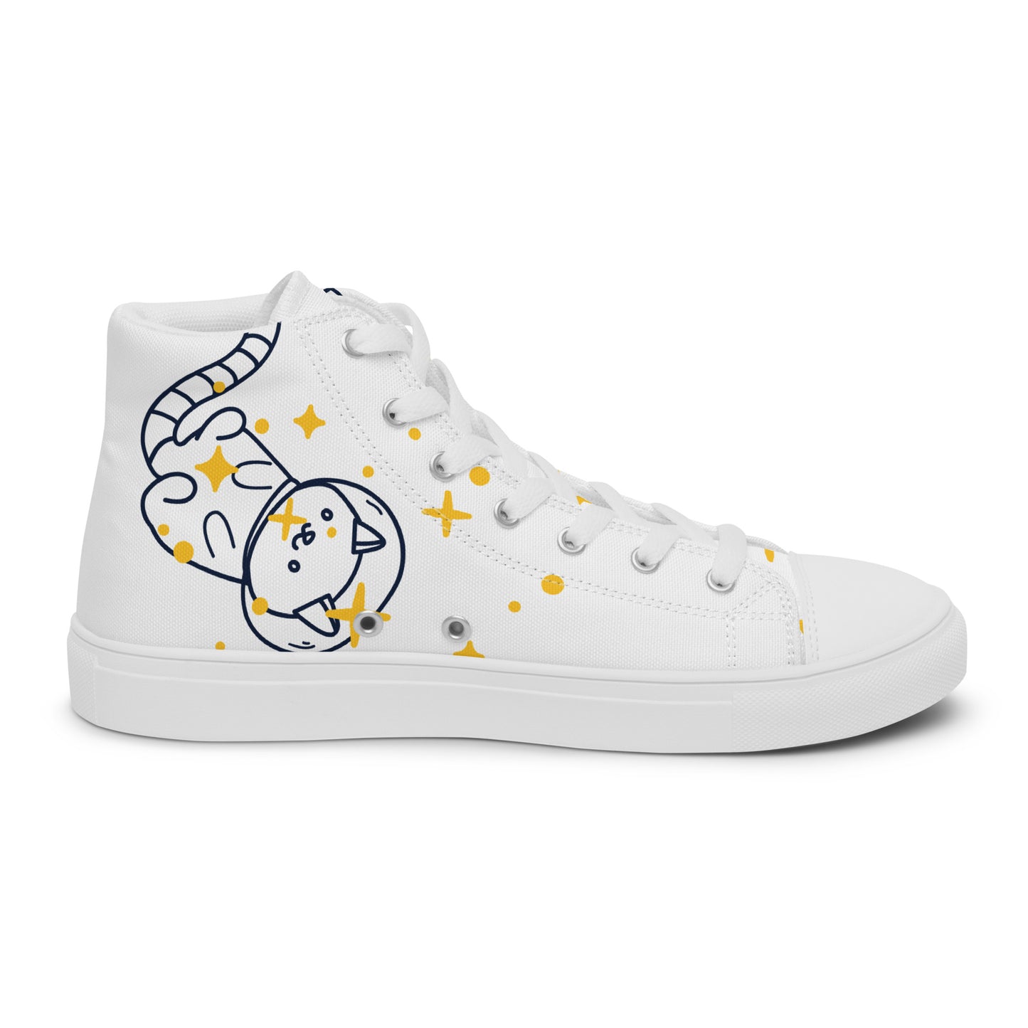 Space Cat Women’s high top canvas shoes