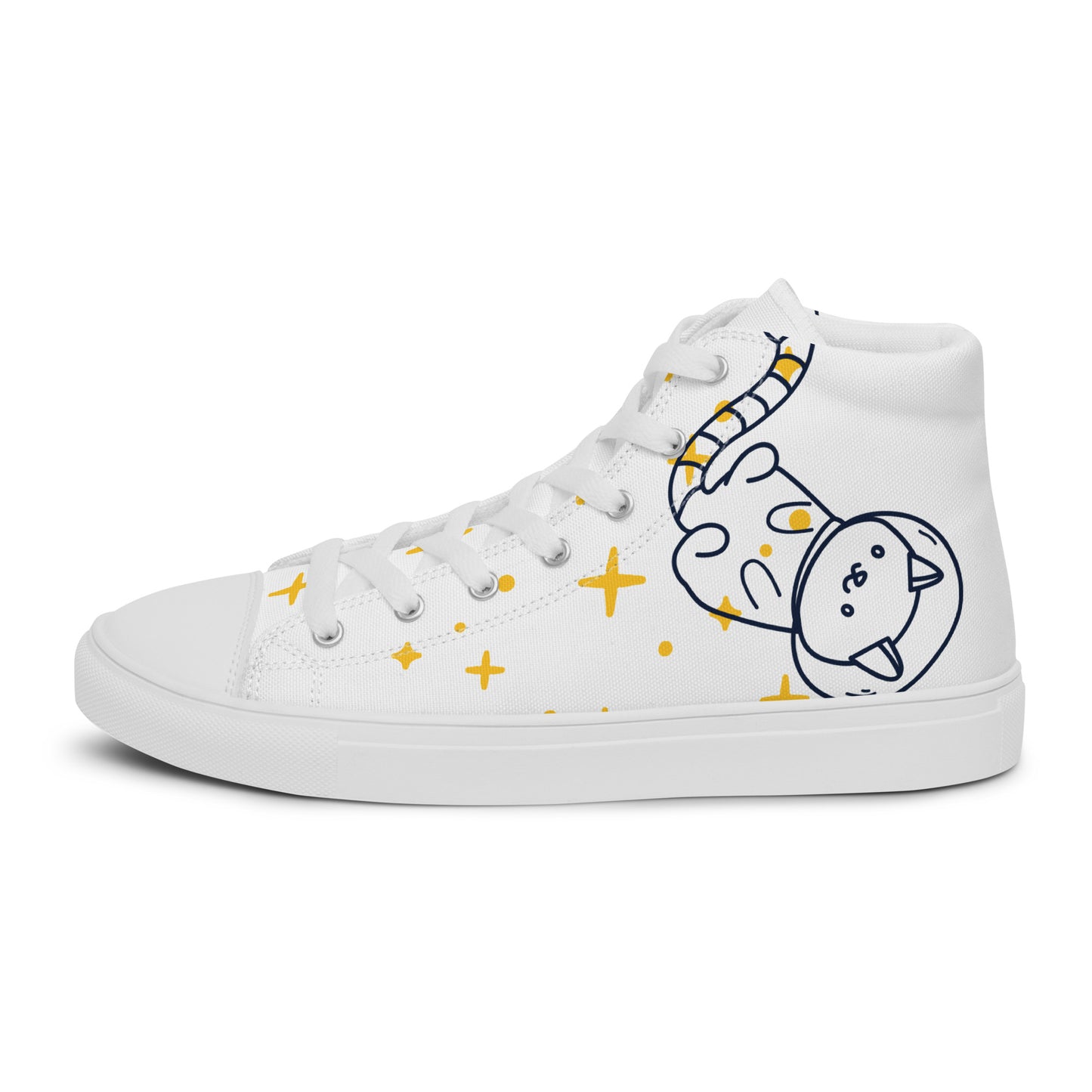 Space Cat Women’s high top canvas shoes