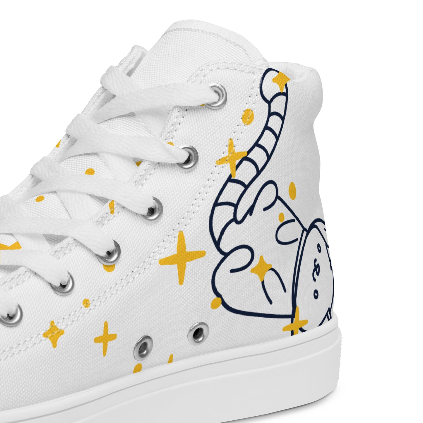 Space Cat Women’s high top canvas shoes