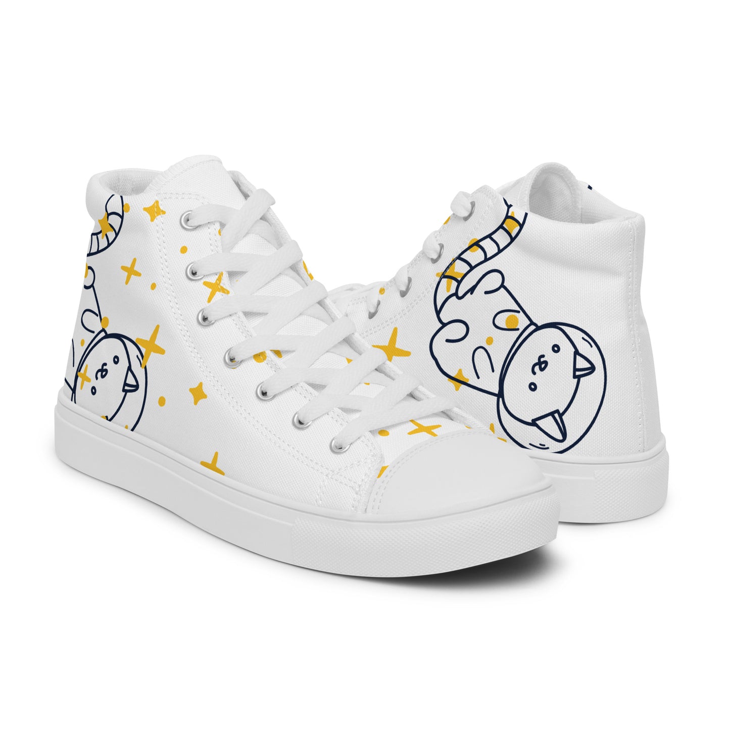 Space Cat Women’s high top canvas shoes