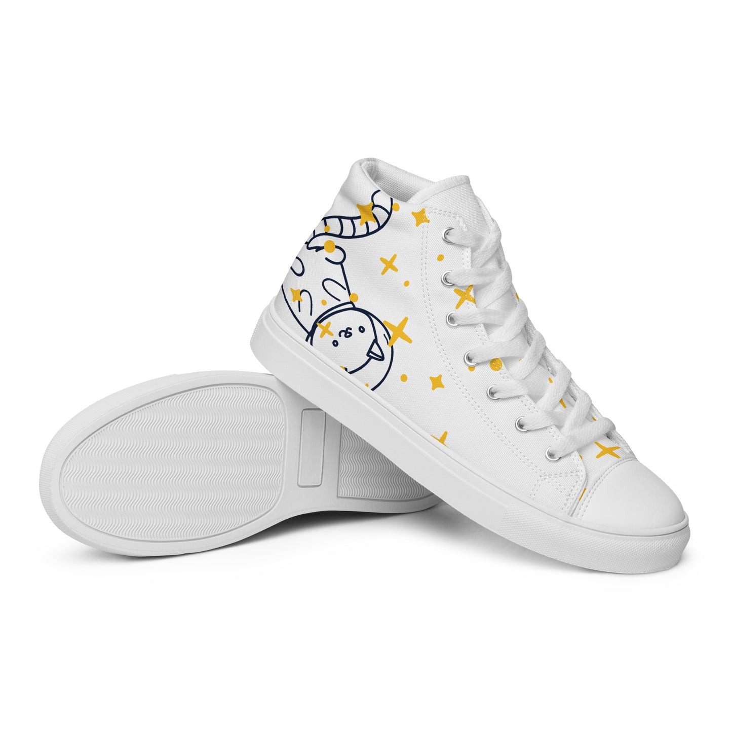 Space Cat Women’s high top canvas shoes