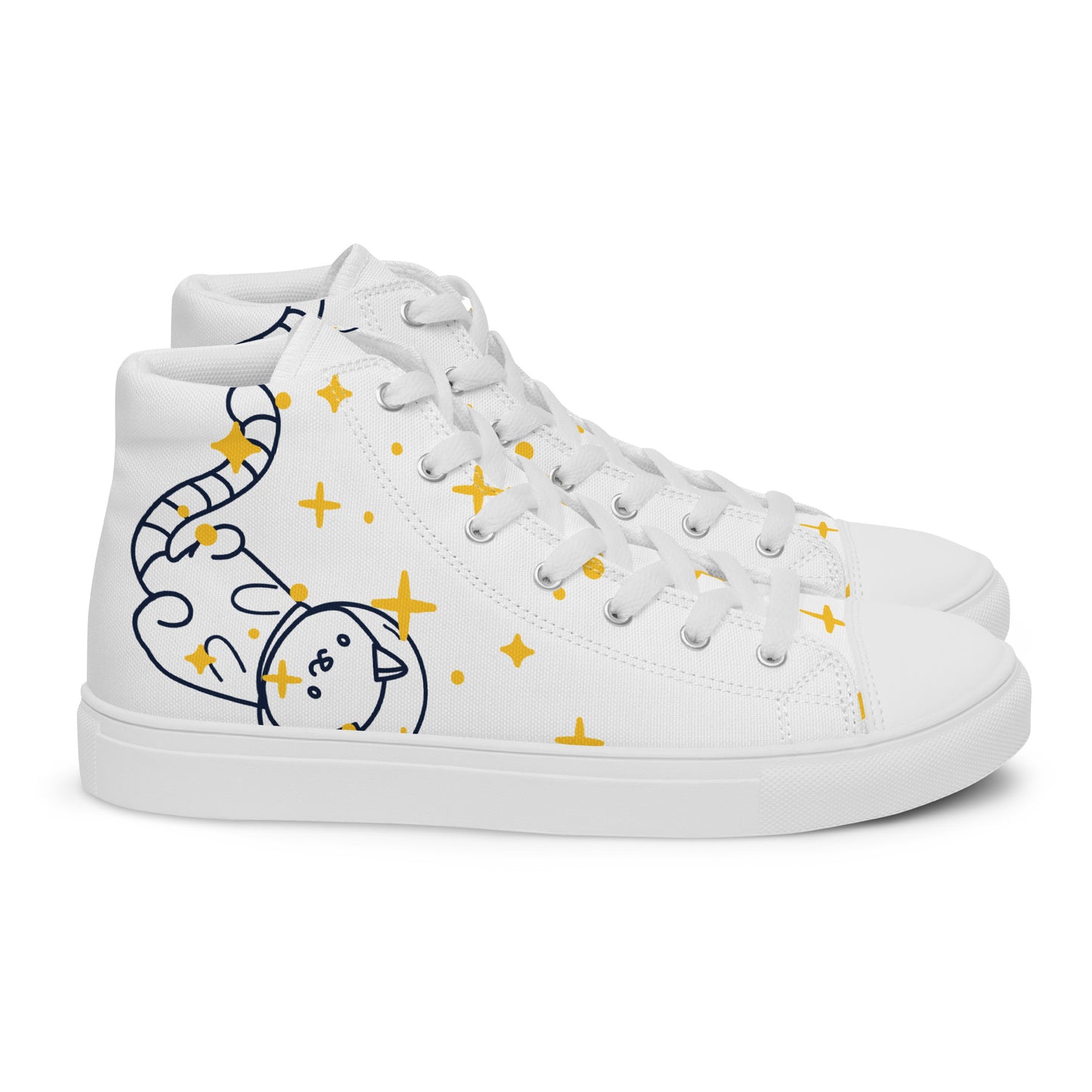 Space Cat Women’s high top canvas shoes